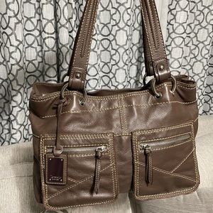 Vintage Tignanello Leather Shoulderbag w/Contrast Stitching
